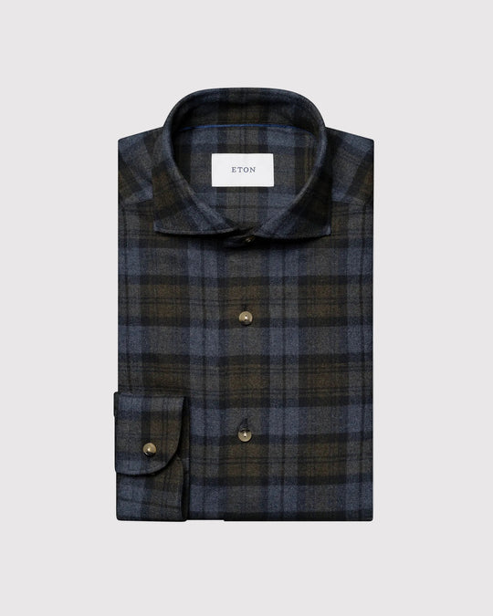 Plaid Check Flannel Blå