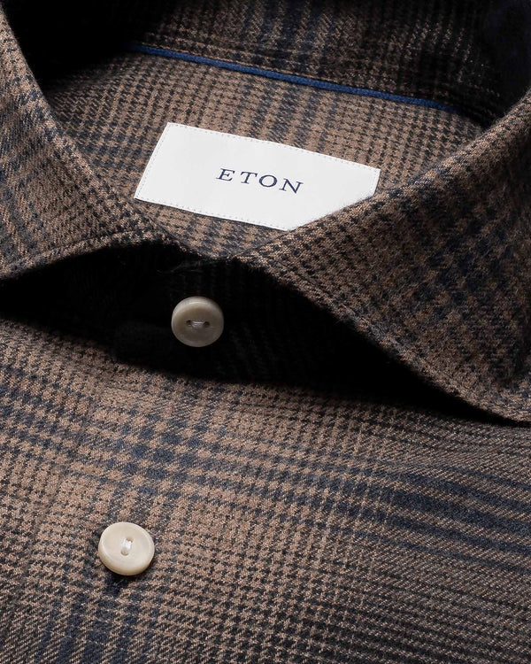 Plaid Check Flannel Brun