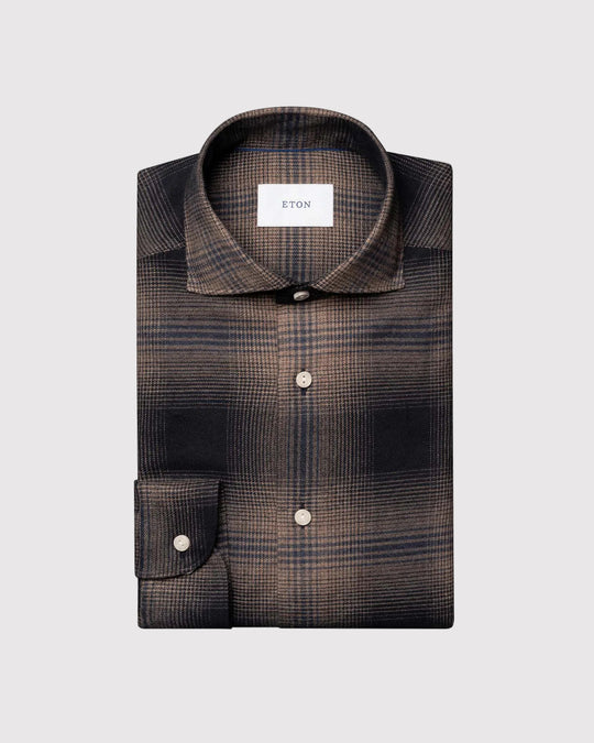 Plaid Check Flannel Brun