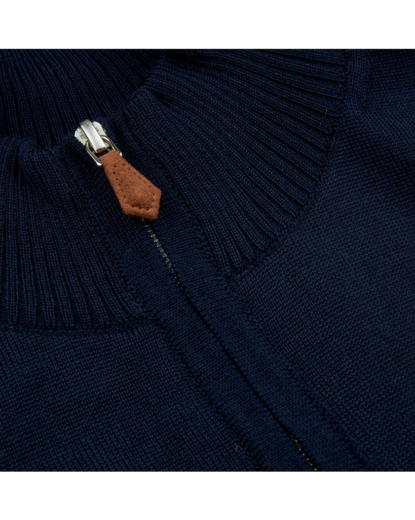 Zip Cardigan Merino Blå