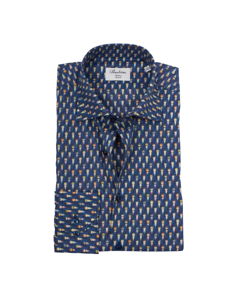 Face Skjorte Blå Slim Fit