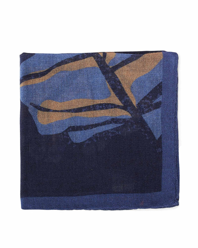 Leaf Pocket Square Blå