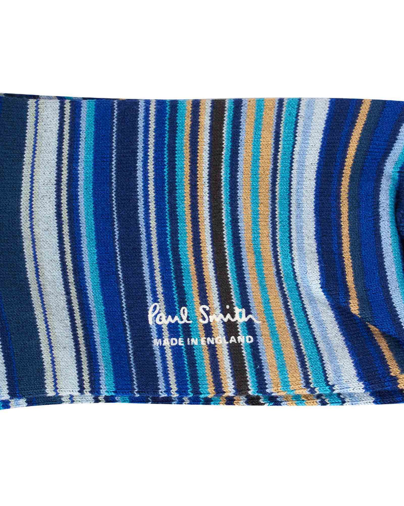 Mens Sock Multi Stripe Blå