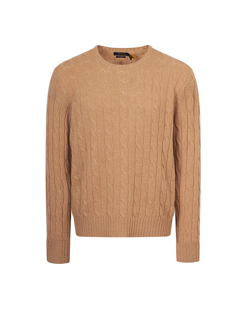 Cashmere Cable O-Neck Beige