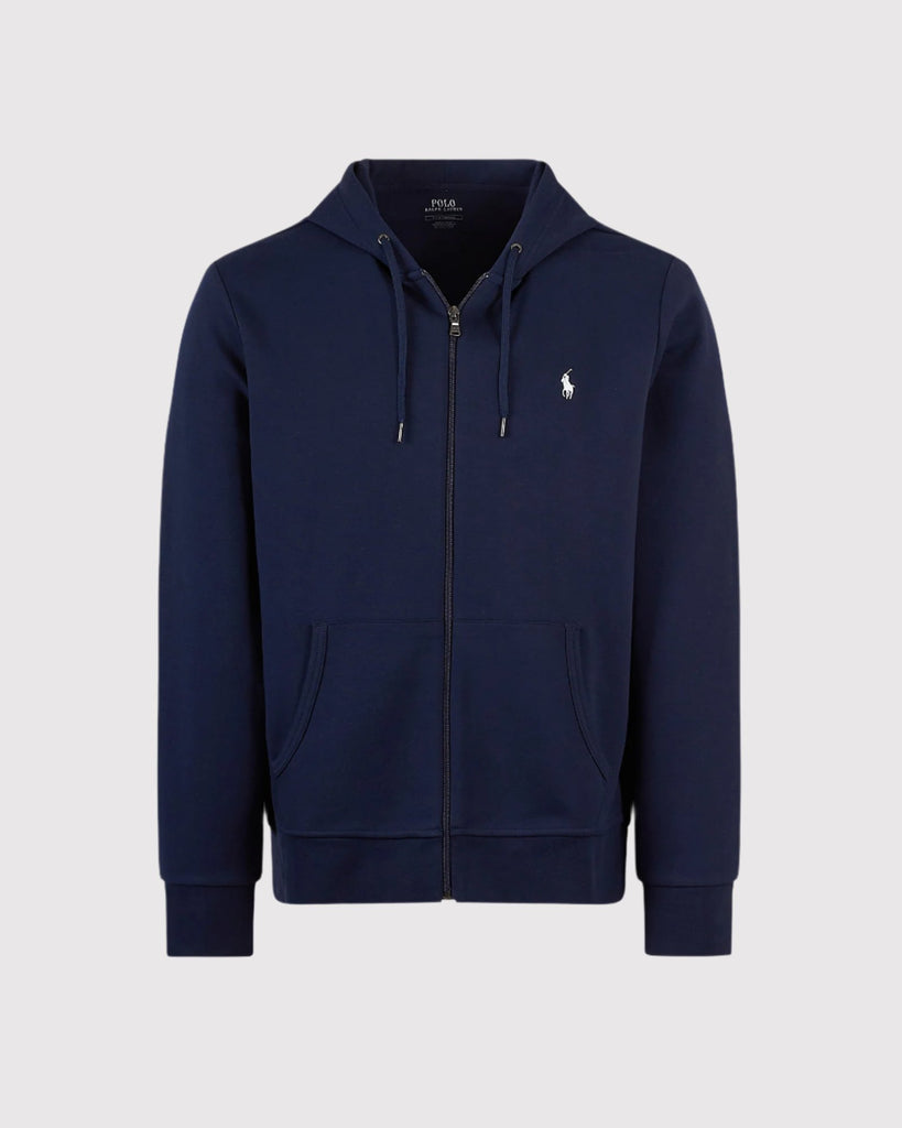 Basic Sweat Zip Hoodie Blå