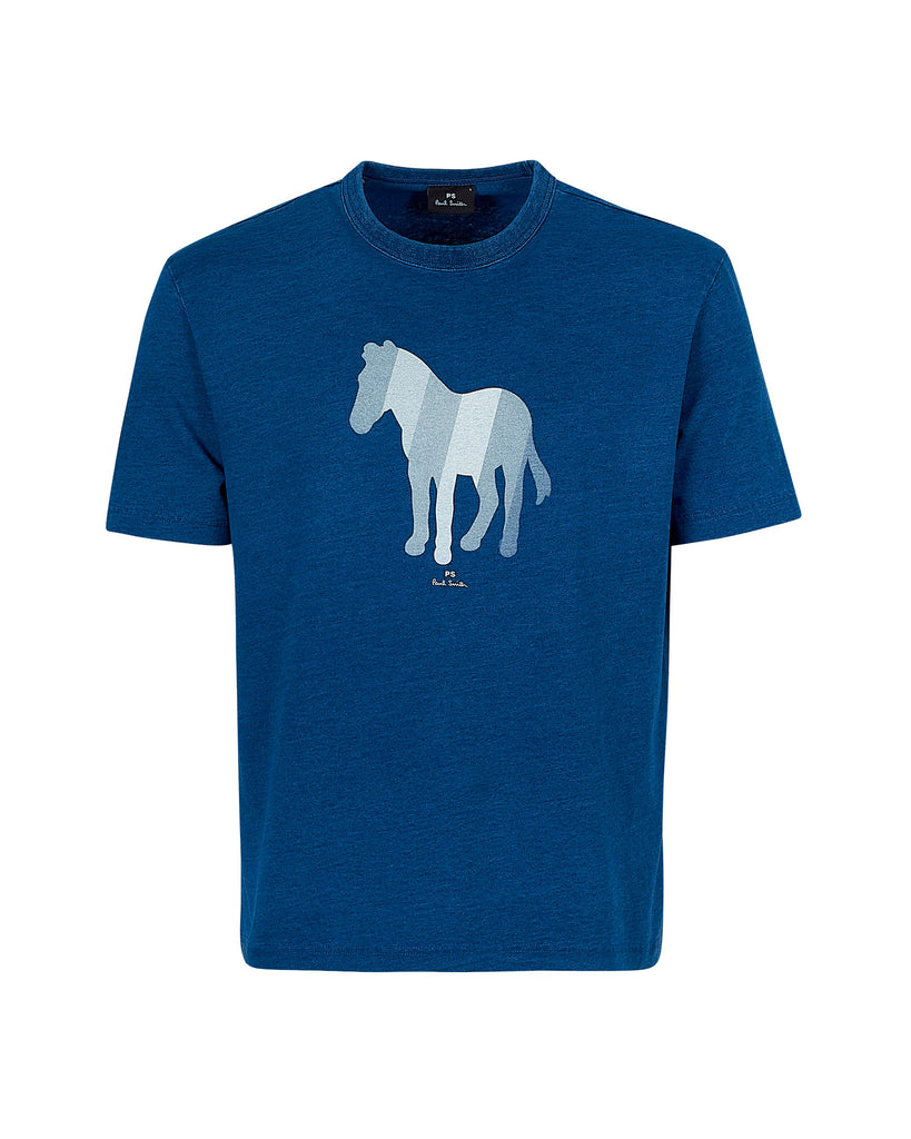 T-Shirt Zebra Indigo Blå