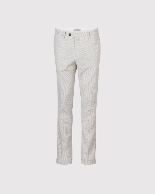 Pantalone Chino Stribet Hvid
